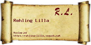 Rehling Lilla névjegykártya